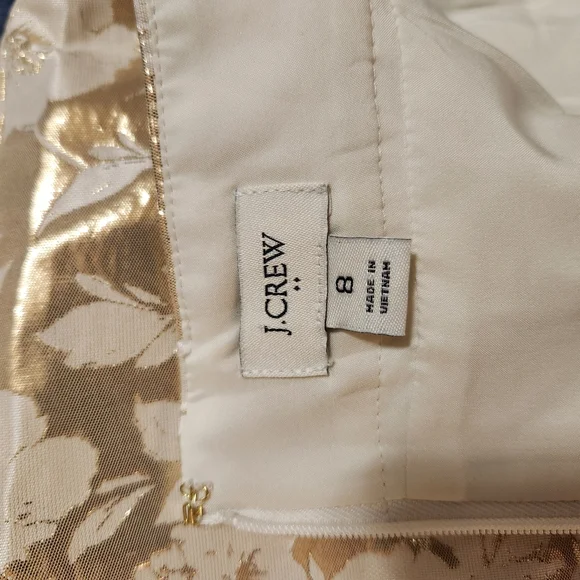 J. Crew Embellished Gold and Cream Mini Skirt - Picture 3 of 5